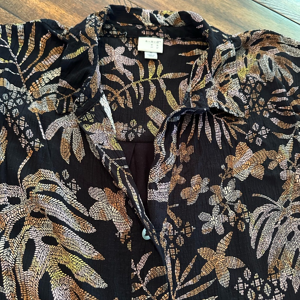 A New Day Women's Black Floral Top